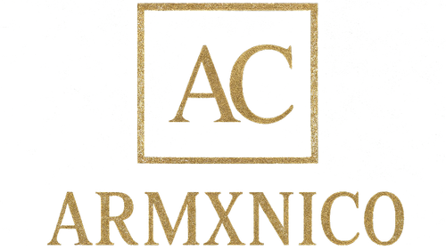 Gold 'AC ARMXNICO' logo on a white background